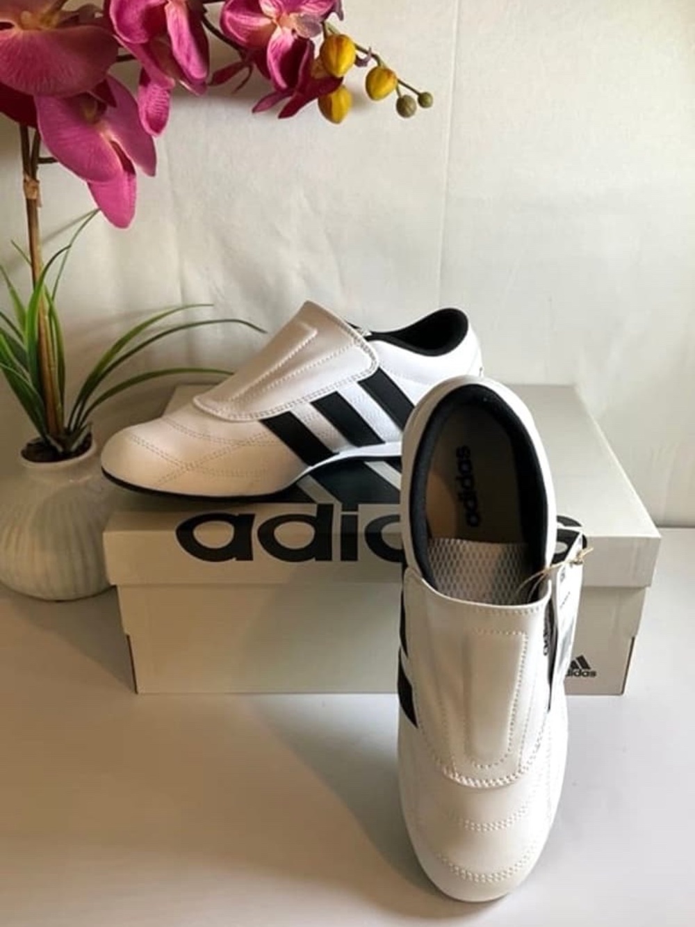 ADIDAS WOMEN'S TEKWEN SLIP-ON SNEAKERS~SIZE 7~BLACK AND WHITE~NEW!